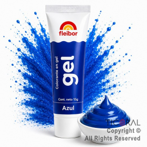 COLORANTE EN GEL FLEIGEL AZUL X 15 GR (PACK X 4 UNIDADES)